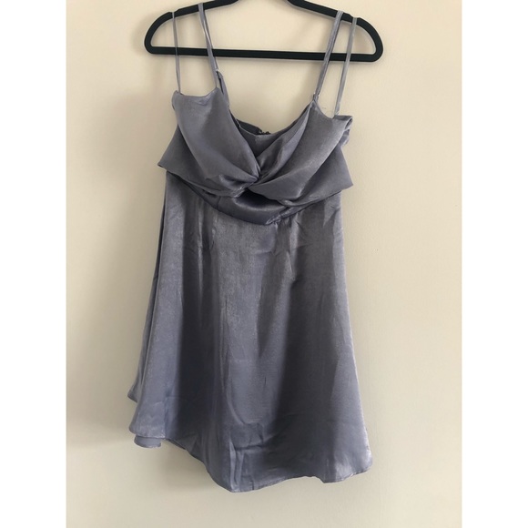 NWT Selfie: Medium, satin-like blue mini dress - Picture 1 of 3